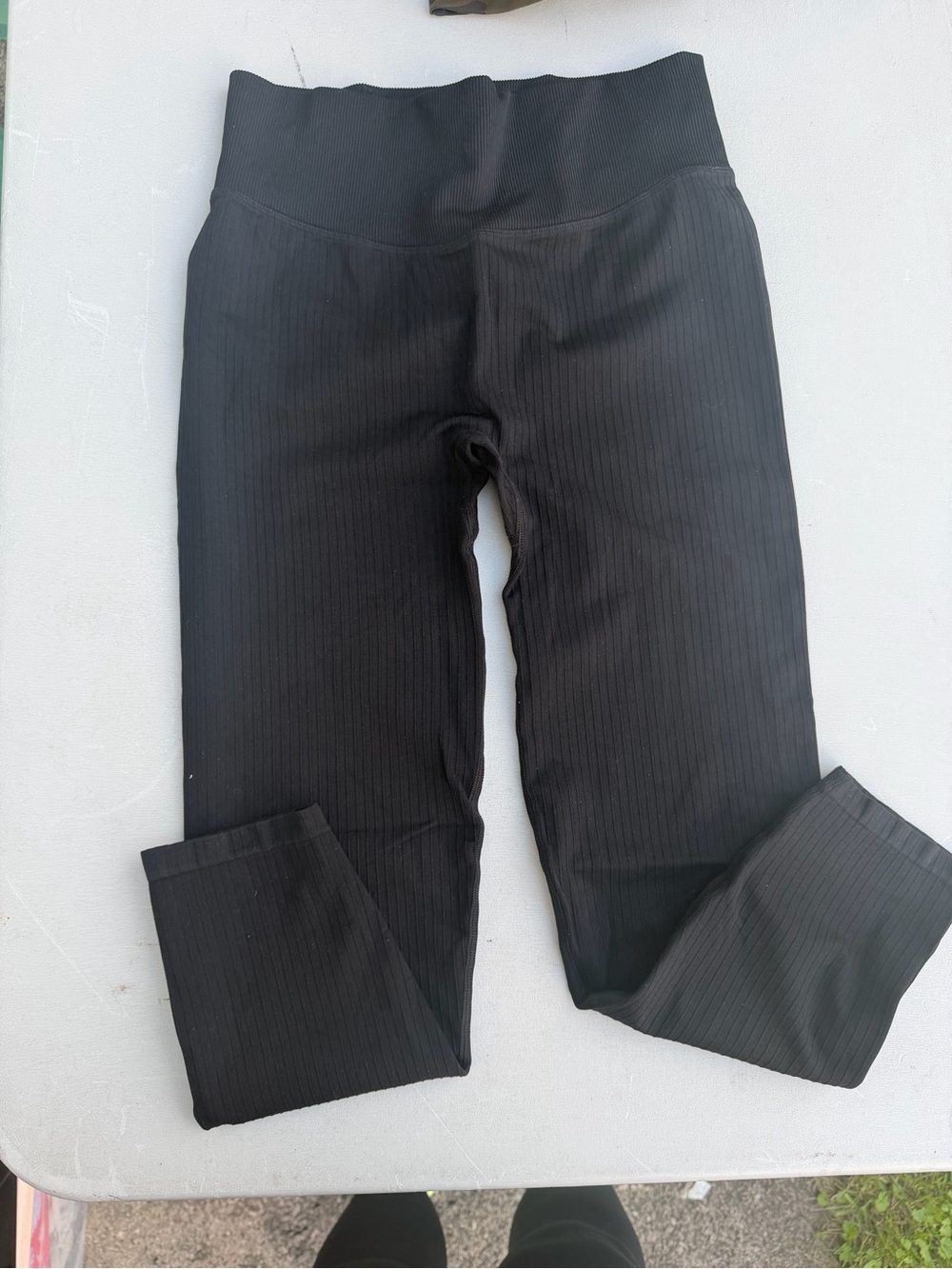 PINK Victoria's Secret Black Ribbed High-Waist Leggings